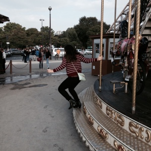 before I fell off the carousel (funny story actually..)